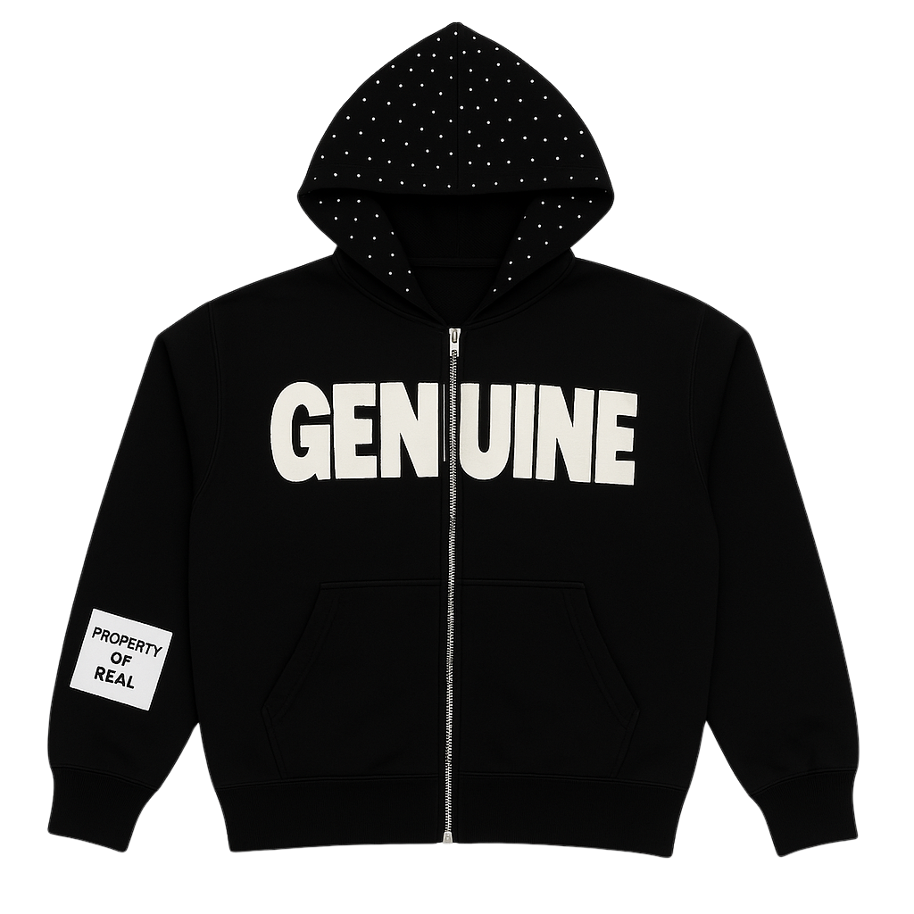 Rhinestone Distressed Genuine Hoodie