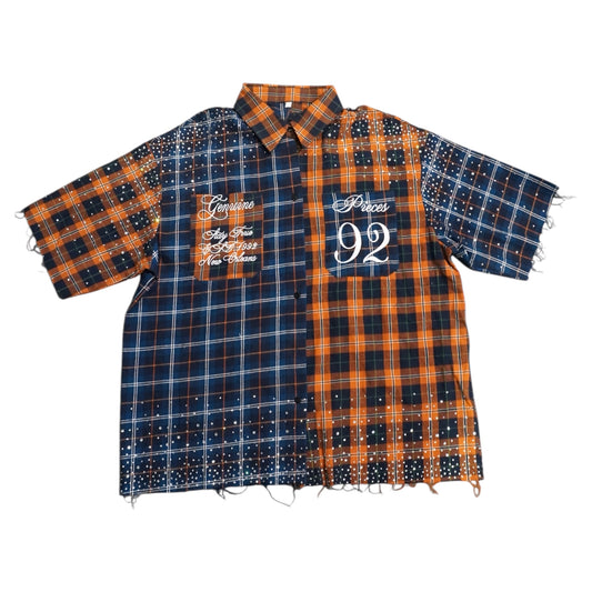 GALAXY FLANNEL (Blue/Off Orange)