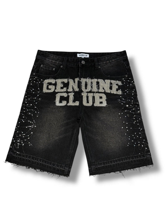Distressed Washed Genuine Jorts - Black